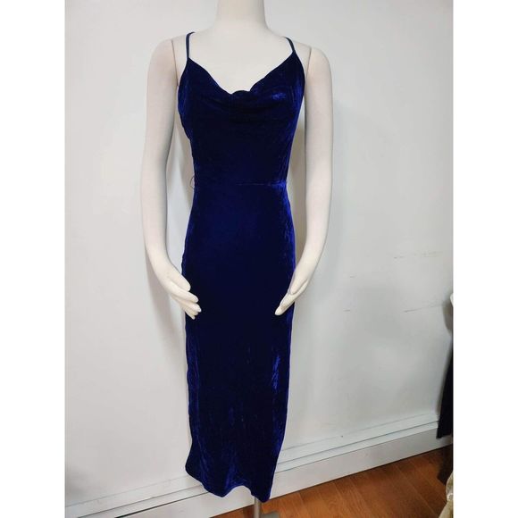 ADELYN RAE ZANA VELVET COWL NECK SLIP DRESS Size M - Picture 9 of 12